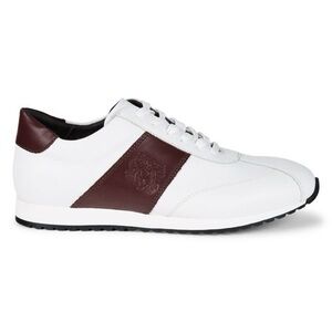 Bruno Magli Carlo Leather Sneaker Men’s 8 1/2 White Brown - Excellent Condition